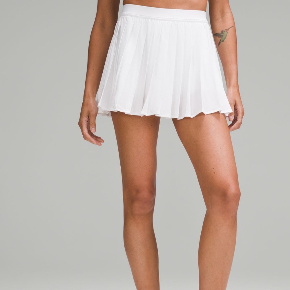 🎾 NWT Lululemon High-Rise Pleated Tennis Skirt - White, Size 0 🤍